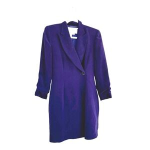 Vintage Hugo Buscati Silk Blazer Mini Dress, Eggplant Purple, Sz‎ 2 Petite